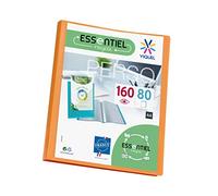 Viquel - Carpeta A4 con 160 fundas - Encuadernación personalizable - Bolsillos transparentes lisos - Esencial reciclado - Naranja