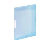 Viquel - Carpeta de 3 solapas de plástico de gran capacidad Propysoft - Caja de clasificación A4 con etiqueta de identificación de plástico - Azul translúcido