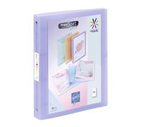 Viquel - Carpeta suave A4 MAXI personalizable con 4 anillas, respaldo de 4 cm, para documentos A4, color morado translúcido