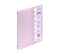 Viquel - Clasificador de 8 compartimentos A4 para oficina o hogar - Cierre elástico - Gama Propysoft - Rosa pastel