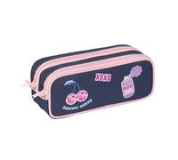 Viquel - Estuche Escolar para niña con 2 Compartimentos de Gran Capacidad, Doble Bolsillo con Cremallera - Almacenamiento de bolígrafos de Escuela Primaria y Universidad, Color Azul
