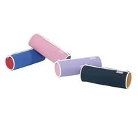 Viquel - Estuche redondo de goma, bicolor, azul, amarillo, negro, morado, rosa, naranja, verde, gris, 1 compartimento, cierre de cremallera