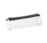 Viquel - Estuche Transparente para exámenes Clear - Modelo Redondo de Gran Capacidad de PVC Resistente, Estuche Escolar con Cremallera para Suministros