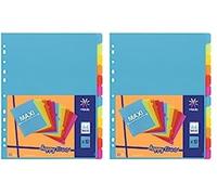 Viquel - Lot de 12 intercalaires en plastique - Maxi format (24,5x30,5cm) - Pour classeur A4 Maxi format ou classeur à levier - Coloris fluo (Paquete de 2)