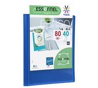 Viquel - Protector de documentos para 80 vistas (40 bolsillos) - Puerta de vista personalizable - Encuadernación de plástico A4 - Fabricado en Francia - Azul