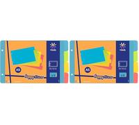 Viquel - Separadores para archivador de fichas Bristol 14,7 x 23,5 cm de plástico - Separadores de colores neón (Paquete de 2)