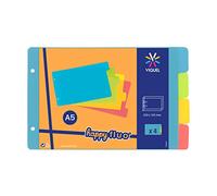 Viquel - Separadores para archivador de fichas Bristol 14,7 x 23,5 cm de plástico - Separadores de colores neón