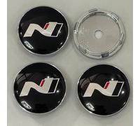 VIQUTRG 4 Piezas Coche Tapas centrales para Llantas,Tapa Central de neumático,para Hyundai N Line i30 i20 Sonata Tucson 60mm Prueba de Polvo/óXido/Agua Wheel Covers Buje Accesorios,B