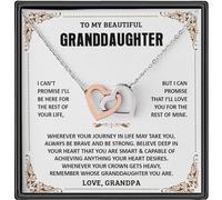 VIRAGIL Collar con texto en inglés «To My Granddaughter», regalo para nieta de la abuela, abuelo, collar de nieta de abuelos, cumpleaños de nieta, collar para nieta en Navidad, Acero inoxidable