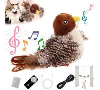 Viralhuntz Cat Toy, Interactive Cat Toy With Wing Movement, Simulation Electric Sparrow Shaking Bird, Simulated Chirping Bird Cat Toy Flapping Wings, Flying Bird Cat Toy, Touch Activated (Sparrow-B)