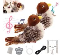 Viralhuntz Cat Toy, Interactive Cat Toy With Wing Movement, Simulation Electric Sparrow Shaking Bird, Simulated Chirping Bird Cat Toy Flapping Wings, Flying Bird Cat Toy, Touch Activated (2*Sparrow-C)