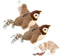 Viralhuntz Cat Toy, Viralhuntz Simulated Chirping Bird Cat Toy, Interactive Cat Toy with Wing Movement, 2025 New Viralhuntz Cat Toy Bird, Rechargeable Cat Bird Toy with Feather Tail(2pcs)