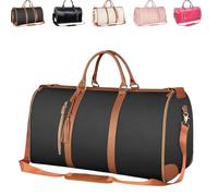 Viralhuntz Travel Bag, 2-in-1 Carry-On Garment Luggage, with Detachable Compartment Shoe Bag, for Weekender(Brown)