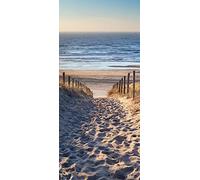 VIRANDA Papel pintado autoadhesivo para puerta, póster 3D - Bonito camino a la playa - Adhesivo para puerta - Lámina para puerta mar mar Báltico paisaje 77 x 200 cm