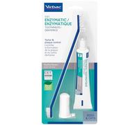 Virbac Kit de Limpieza Dental para Perros y Gatos - Sabor Ave - Incluye Pasta Enzimática C.E.T., Cepillo de Doble Cabezal y Dedal - Set de 3 Piezas