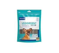 Virbac VeggieDent 15 Tiras XS < 5 kg | 120 g | Tiras masticables para Perros pequeños de hasta 5 kg | Bocadillo Vegetariano para el Control de la Placa Dental y la Placa | Una Tira para Masticar por