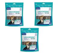 Virbac VeggieDent M - Tiras masticables para perros medianos (10 a 30 kg) - Paquete de 3 x 15 tiras