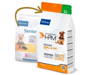 Virbac VET HPM Senior Small & Toy - Pienso para perro senior pequeño - Cantidad: 1,5 kg