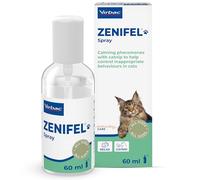 Virbac Zenifel Spray de Feromonas para Gatos - Antiestrés con Catnip, 60 ml | Combina feromonas faciales y catnip para relajar al gato; spray antiestrés de acción rápida; ideal para viajes y transportín