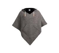 virblatt - poncho mujer | lana | capa mujer chaqetas para mujer sudadera hippie ropa cardigan ponchos y capas - Abajo_Wool_gray S-M