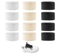VireEyU 3 pares de cordones redondos de 160 cm en algodón - Cordones gruesos trenzados a mano para zapatillas y zapatos deportivos - Cordones resistentes y duraderos - Perfectos para el uso diario.