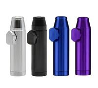 VireEyU 4 Dispensadores de Rapé en 4 Colores - Dispensador de Aluminio, 5.2x1.5 cm, Dosificadores Compactos y Robustos, Ideales para Viajes