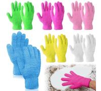 VireEyU 6 Pares de Guantes de Limpieza Universales de Microfibra-Guantes de Colores para Polvo,Ideales para Superficies Sensibles,Perfectos para Coche,Hogar y Limpieza de Cocina (Colores Surtidos)