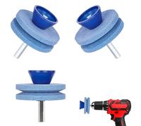 VireEyU Juego de 3 afiladores de cuchillas de cortacésped, afilador de jardín universal para taladro eléctrico y taladro manual,herramienta de afilado efectiva, kit de reparación para herramientas