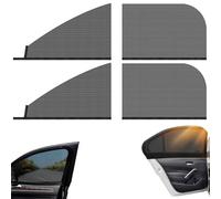 VireEyU Pack de 4 Protector Solar para Ventanas Laterales de Coche - 2 para Puertas Delanteras y 2 para Puertas Traseras, Protección Eficaz contra Insectos y Sol.