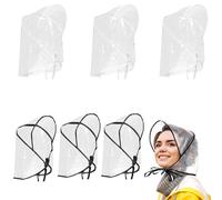 VireEyU Pack de 6 Sombreros de Lluvia Transparentes - Protección Impermeable de Plástico,Ideal para Peinados,Sombrero de Lluvia Universal para Hombres y Mujeres,Práctico y Cómodo para Clima Lluvioso
