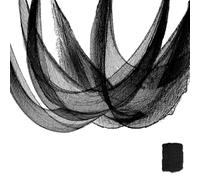 VireEyU Paquete de 500 cm Terroríficas de Halloween, Red Negra, Tela Espeluznante, 500x76 cm, Ideal para Decoración de Mesas, Casas Encantadas, Porches, Ventanas y Puertas, Negro