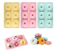 VireEyU Set de 3 moldes para donuts de silicona premium, con revestimiento antiadherente, resistente al calor hasta 230°C, ideal para donuts, bagels, apto para horno y microondas.
