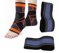 VireEyU Tobillera ajustable, Tobillera elástica, Tobillera transpirable, Fascitis plantar, Tendón de Aquiles, Para mujeres y hombres, con vendaje autoadhesivo (4m)