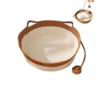 Virelapets Woven Rope Cat Basket, 13” /16” /18” Dual Pets Scratching Pad, with Pet Toy and Blanket, Protects Furniture (Brown,M)