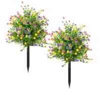 VIRELLO Árbol de bola artificial topiario, 55 cm, resistente a los rayos UV, planta en maceta sintética con base pesada, vegetación de plástico realista para decoración de interiores y exteriores