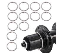 VIRELLO BikeCassetteSpacers1.8mm, 12 juntas de bloqueo de acero para 8-11SpeedMountainRoadHub, Silver3-GrooveWashers