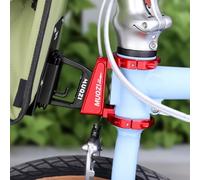 VIRELLO Bloque de soporte frontal de aleación de aluminio para bicicleta plegable Brompton, estante de cesta de tubo de 50-59 mm con 8 tornillos, color negro
