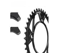 VIRELLO Cadena para bicicleta de montaña, 104BCD, anillo único estrecho y ancho para 40T a 52T, aleación de aluminio, diseño de dientes positivos y negativos que evita caídas, color negro