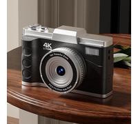VIRELLO Cámara digital 4K, videocámara de enfoque automático de 64 MP con zoom de 16X, pantalla LCD de 3.0 pulgadas, cámara de vlogging de modo manual para fotografía y grabación de video, color negro