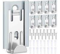 VIRELLO Clips de espejo ajustables, paquete de 8 soportes de metal para montaje en pared para espejos de cuerpo completo, juego de accesorios plateados con tornillos