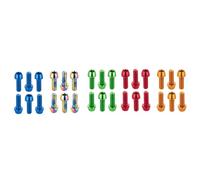 VIRELLO DiscBrakeCaliperFixingBolts, 6 unidades, M6 x 18 mm, tornillos para bicicleta con revestimiento de PVD para ajuste estable y reducción del desgaste, rojo, naranja, verde y azul