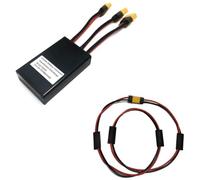 VIRELLO E-BikeDualBatteryAdapter, módulo de conmutación de conexión paralela para XT60, 30 A/40 A, 20 V-72 V, detección automática de voltaje, aleación de aluminio, con cable de extensión de 1 m