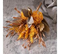 VIRELLO Flor artificial de algas de Okra, 35 cm, decoración de plástico para boda, hogar, hotel, blanco, rosa, morado, amarillo, marrón y verde