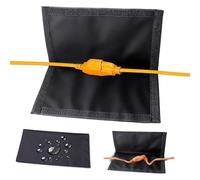 VIRELLO Funda de seguridad para cable de extensión para exteriores, resistente a la intemperie y a la lluvia y a los rayos UV, caja protectora para jardín y patio, funda de tela Oxford de 28 x 15 cm