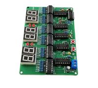 VIRELLO Kit de reloj de bricolaje de 6 dígitos, juego de aprendizaje electrónico de práctica de soldadura para estudiantes y entusiastas, temporizador digital preciso con PCB verde, proyecto de