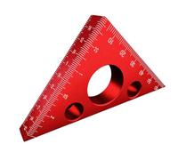 VIRELLO Regla triangular de aleación de aluminio para carpintería, herramienta de medición de 45 grados con escala métrica e imperial para cortes de ángulo precisos en proyectos de bricolaje, verde