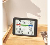 VIRELLO Reloj despertador digital, pantalla LCD magnética ultrafina con humedad de temperatura, luz nocturna de retroiluminación suave, calendario perpetuo para dormitorio, cocina, oficina, escritorio