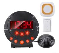 VIRELLO Reloj despertador vibratorio con recordatorio de timbre, puertos de carga USB y alarmas duales personalizables, pantalla LED con función de repetición para uso doméstico u oficina