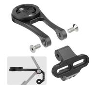 VIRELLO Soporte de aleación de aluminio para bicicleta, extensor de vástago con soporte de luz para Garmin Bryton Cateye, tornillo M5 de 10-36 mm, color negro