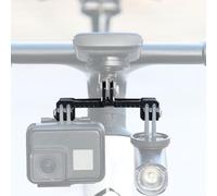 VIRELLO Soporte de aleación de aluminio para cámara de bicicleta, adaptador de puente CNC para cámaras de acción, negro de 21 mm, 87 x 41 mm con tornillos